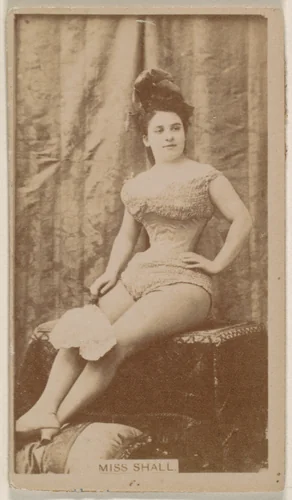 Miss Shall, from the Actresses series (N245) issued by Kinney Brothers to promote Sweet Caporal Cigarettes by Kinney Brothers Tobacco Company, photograph, 1890