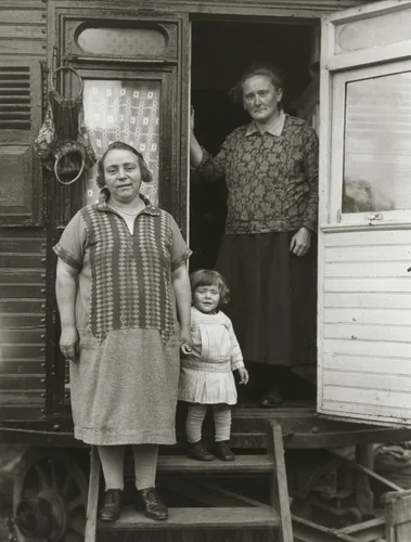 Three Generations in Fairground Caravan by August Sander, photograph, 1926