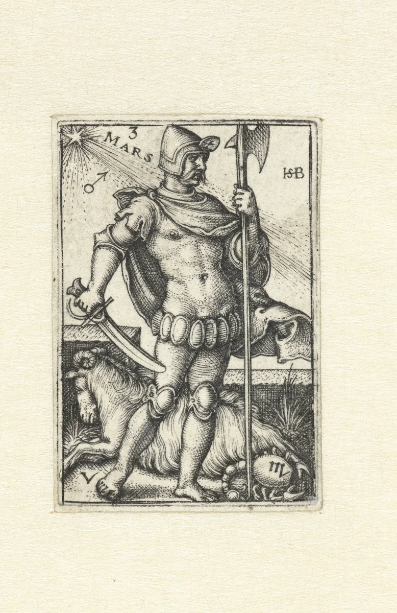 Mars met sterrenbeelden Ram en Schorpioen by Unknown, print, 1539