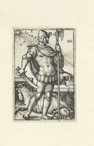 Mars met sterrenbeelden Ram en Schorpioen by Unknown, print, 1539