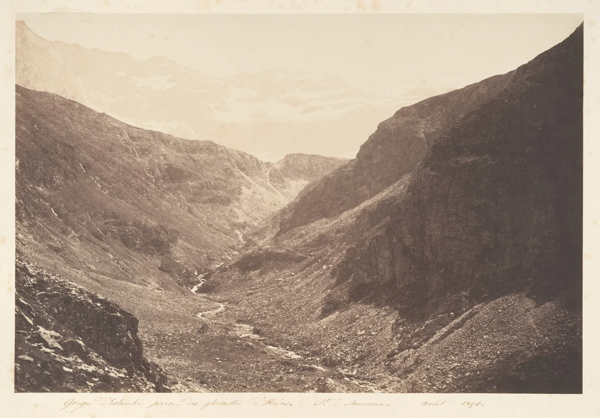 Gorge d'Estaubé prise des gloriettes d'Héas, St-Sauveur by Joseph Vigier, photograph, 1853