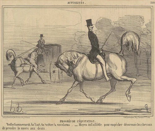 Progrès de l'équitation by Honoré Daumier, print, 1856