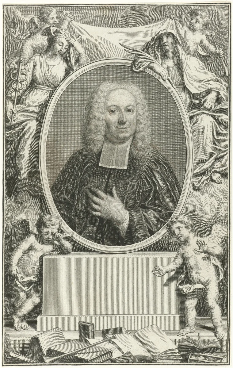Portret van Henri Châtelain by Pieter Tanjé, print, 1744