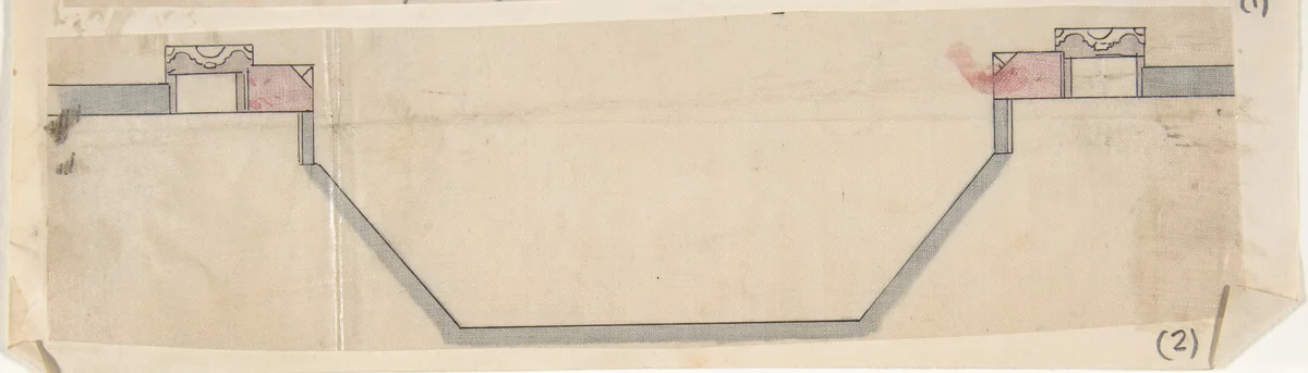 Design for Fireplace and Grate: Plan by anonymous, drawing, 1800-1900