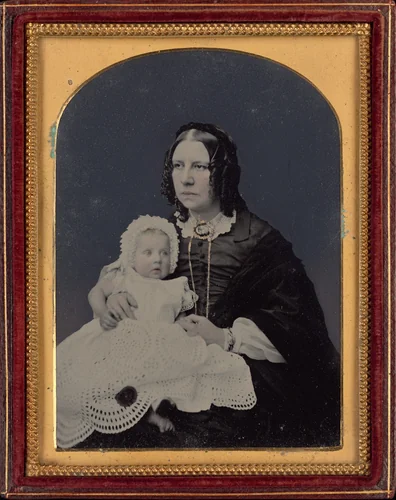 Portrait of a Woman and Baby by Silas Eastham, photograph, 1850-1860