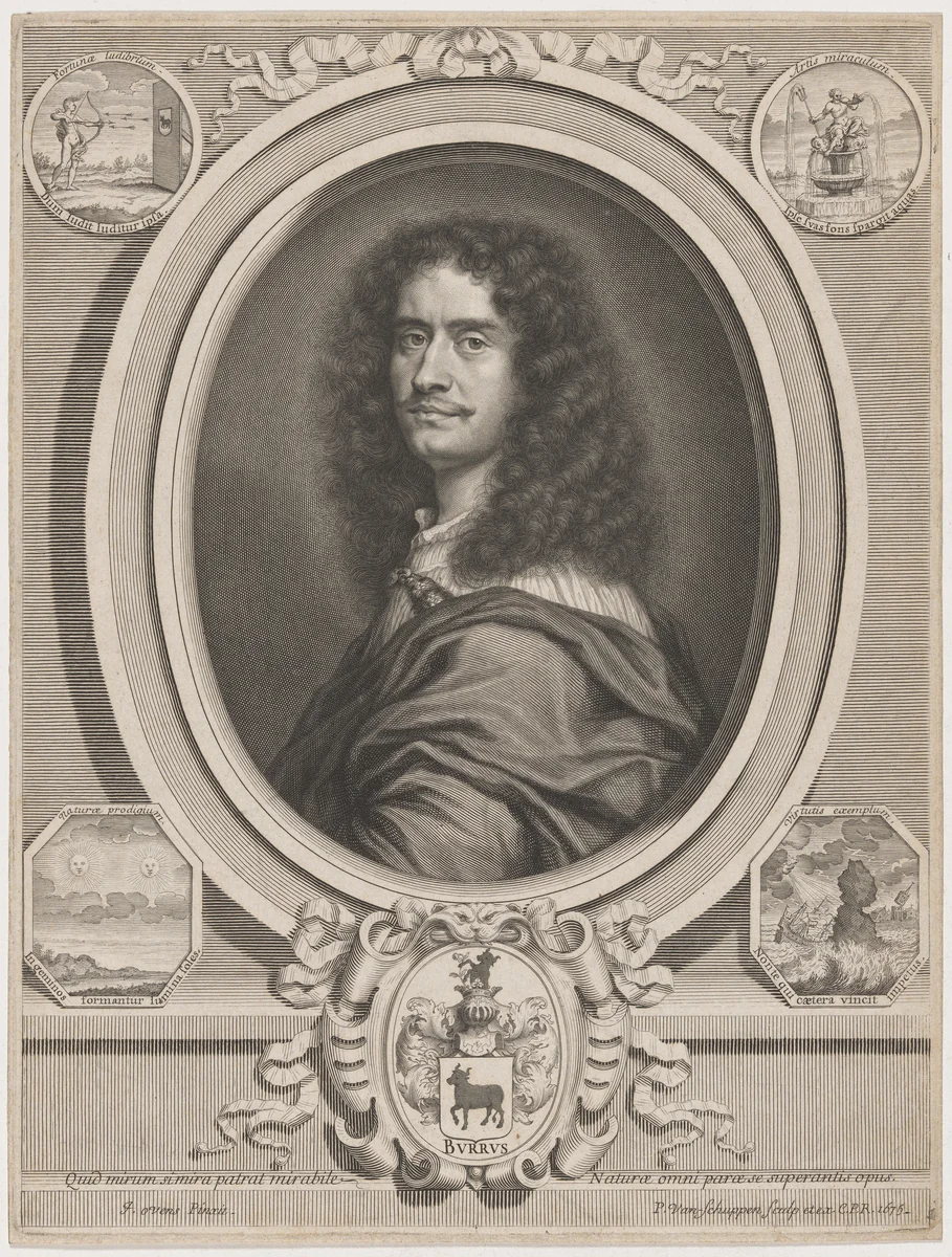 Portrait of a Man by Peter Ludwig van Schuppen, print, 1675