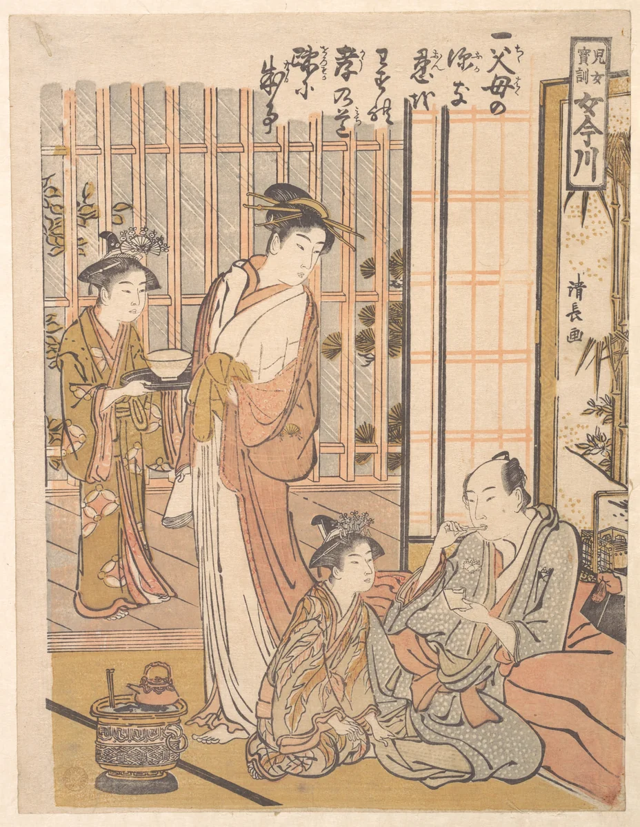 Forgetting Filial Piety by Torii Kiyonaga (鳥居清長), print, 1771-1791