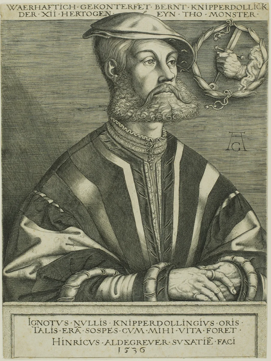 Bernard Knipperdolling by Heinrich Aldegrever, print, 1536