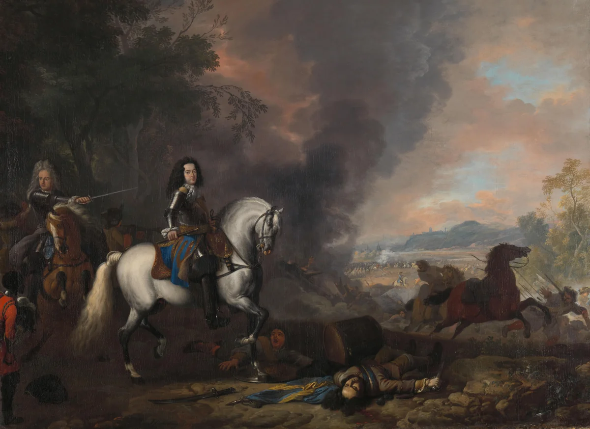Hendrik Casimir II, vorst van Nassau-Dietz, bij een veldslag by Jan van Huchtenburg, painting, 1692