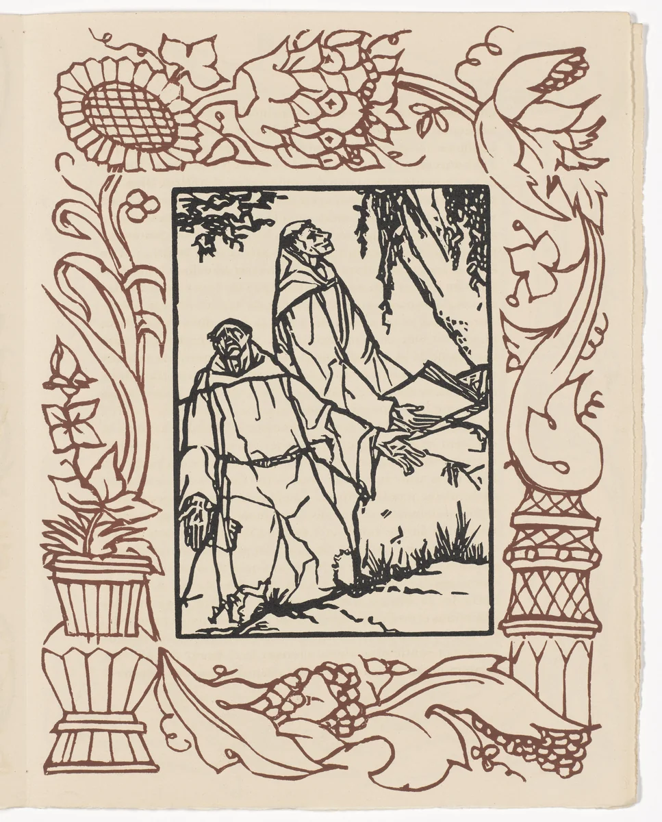 Plate (page 341) from Les Petites Fleurs de St. François (The Little Flowers of St. Francis) by Émile Bernard, illustrated book, 1928