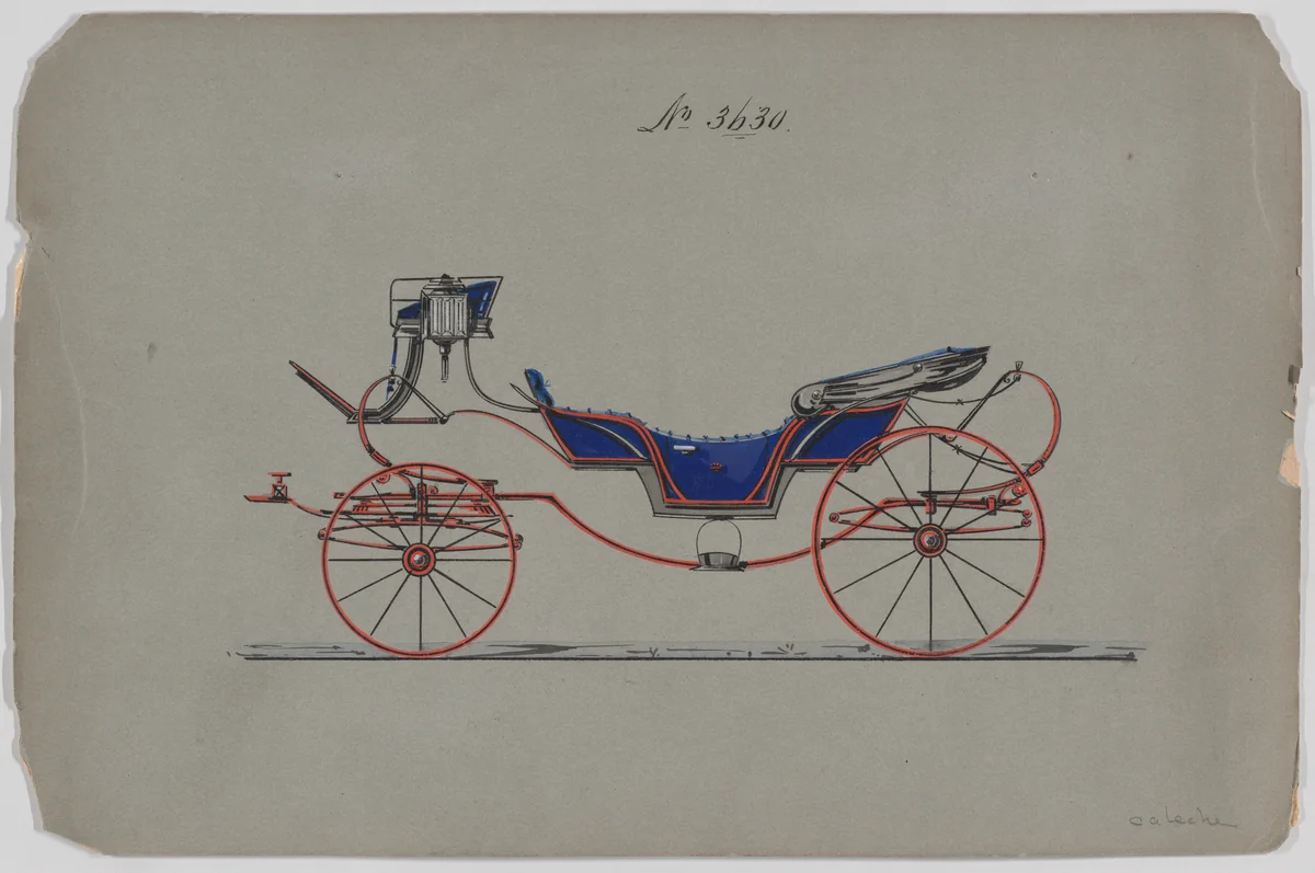 Vis-a-vis/Caleche #3630 by Brewster & Co., drawing, 1880