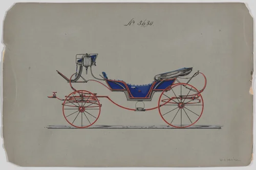 Vis-a-vis/Caleche #3630 by Brewster & Co., drawing, 1880