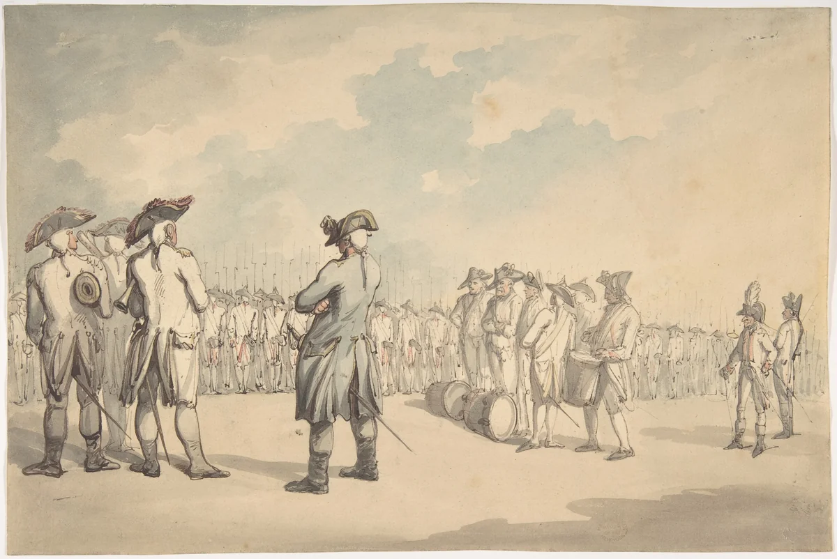 The Review by Thomas Rowlandson, drawing, 1795-1805
