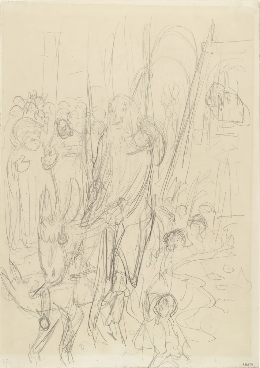 Christ's Entry into Jerusalem (Der Einzug in Jerusalem) by Alfred Kubin, drawing, 1923