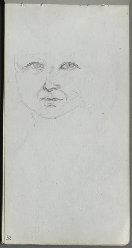 Sketchbook, page 59: Study of a Face by Ernest Meissonier, book, 1860-1869