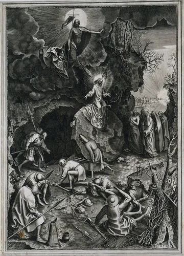 The Resurrection of Christ by Philip Galle, print, 1557-1567