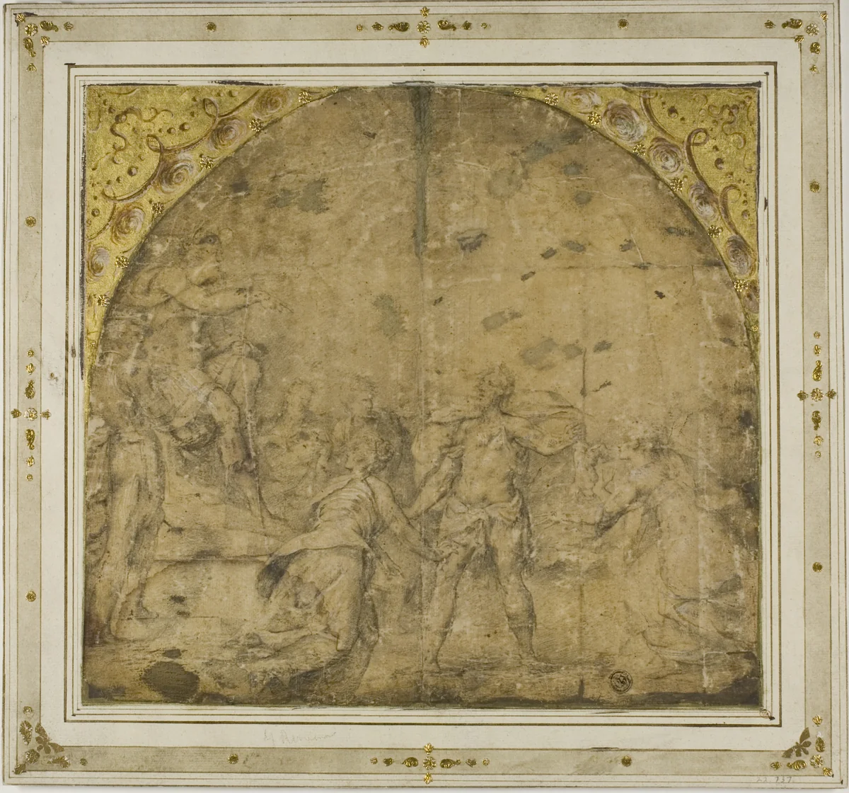 Judgment of Solomon by Camillo Boccaccino, drawing, 1521-1546