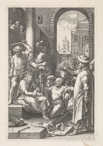 Doornenkroning by anonymous, print, 1597-1667