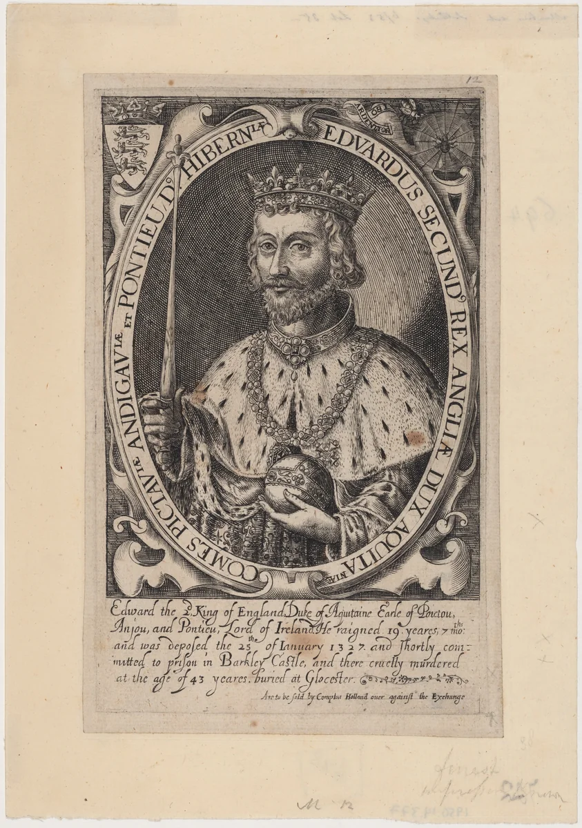 Edward II of England by Renold Elstrack, print, 1571-1625