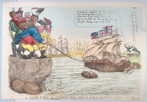 A Long Pull A Strong Pull and a Pull Altogether by Thomas Rowlandson, print, 1813