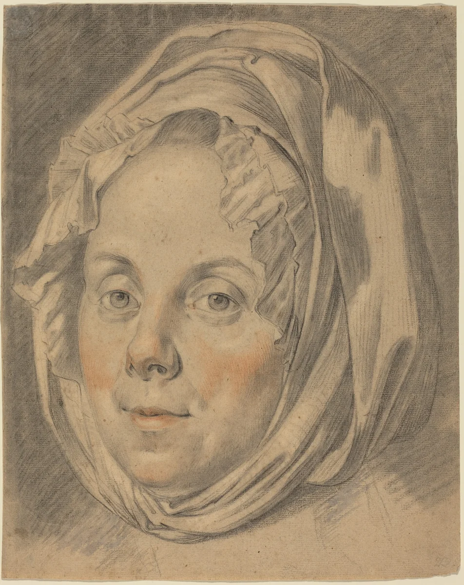 Head of a Matron by Anton Johann Tischbein, drawing, 1720-1784