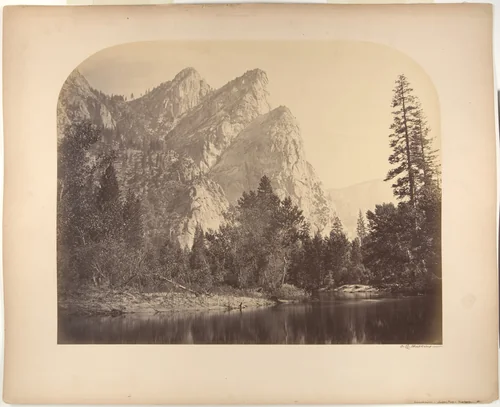 Pompomasos (Leaping Frogs), Three Brothers by Carleton E. Watkins, photograph, 1861