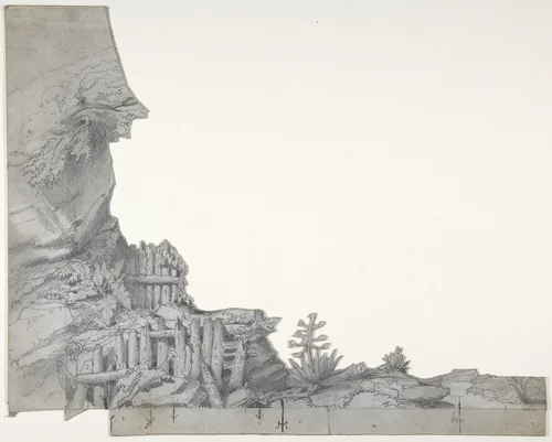 Design for a Stage Set at the Opéra, Paris by Eugène Cicéri, drawing, 1830-1890