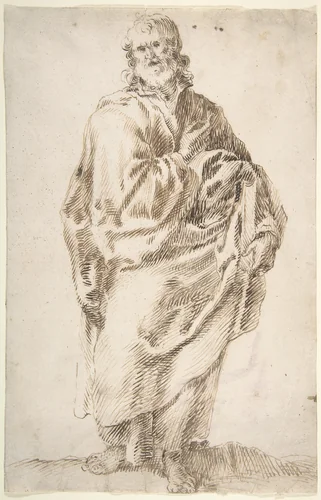 An Apostle Holding a Book by Francisco de Herrera, drawing, 1585-1654