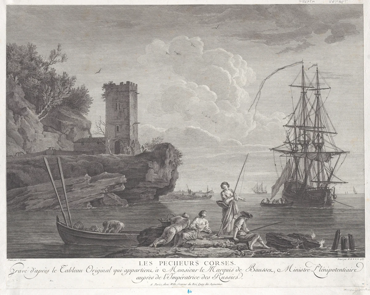 The Corsican Fishermen by Joseph Vernet, print, 1767