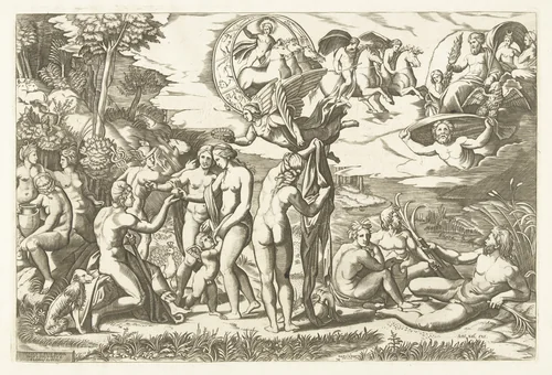 Oordeel van Paris by anonymous, print, 1517-1562