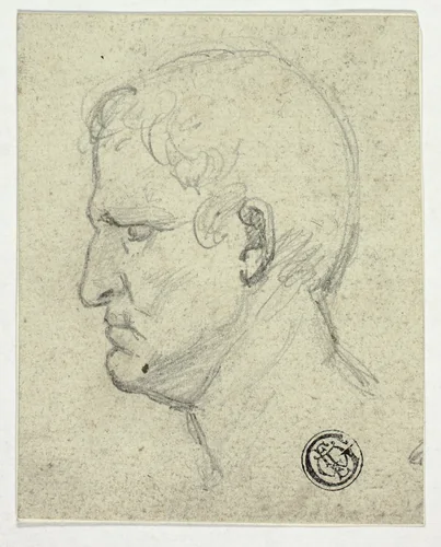 Head of Roman Emperor by William Mulready, drawing, 1806-1863