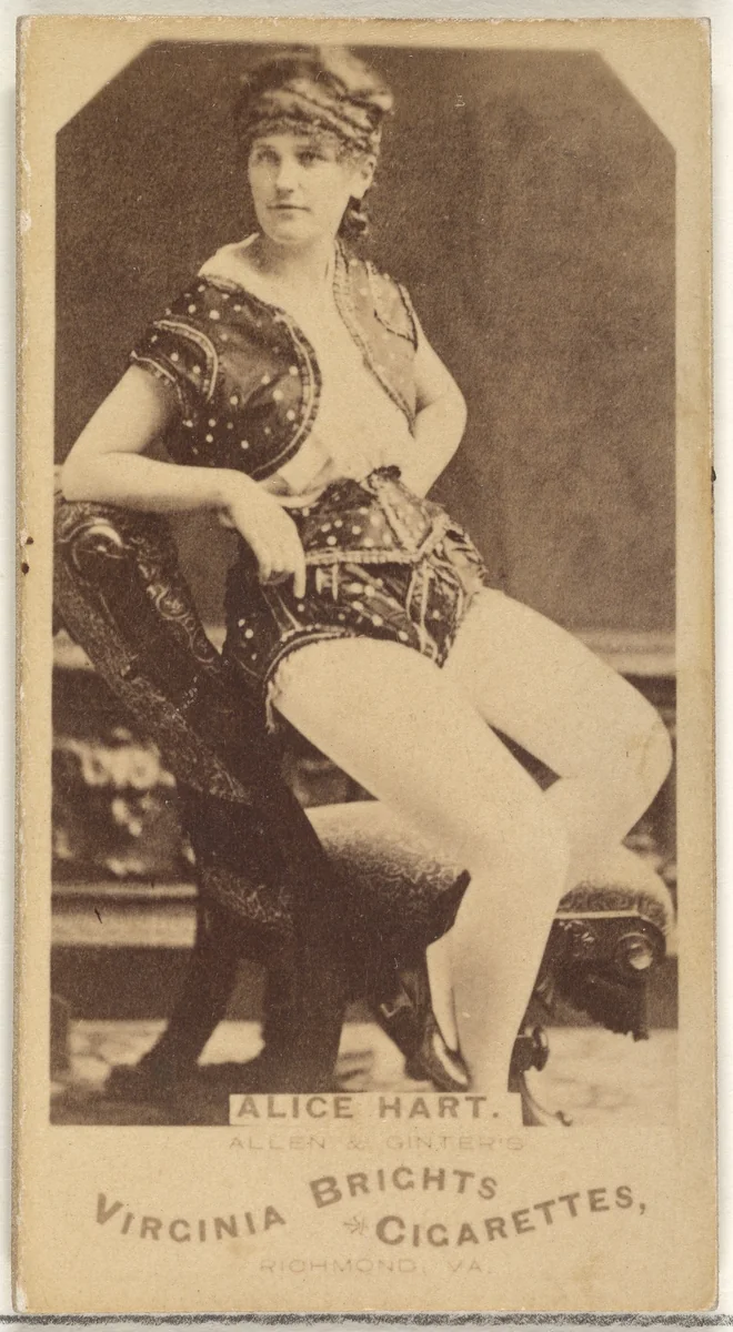 Alice Hart, from the Actors and Actresses series (N45, Type 1) for Virginia Brights Cigarettes by Allen & Ginter, photograph, 1885-1891