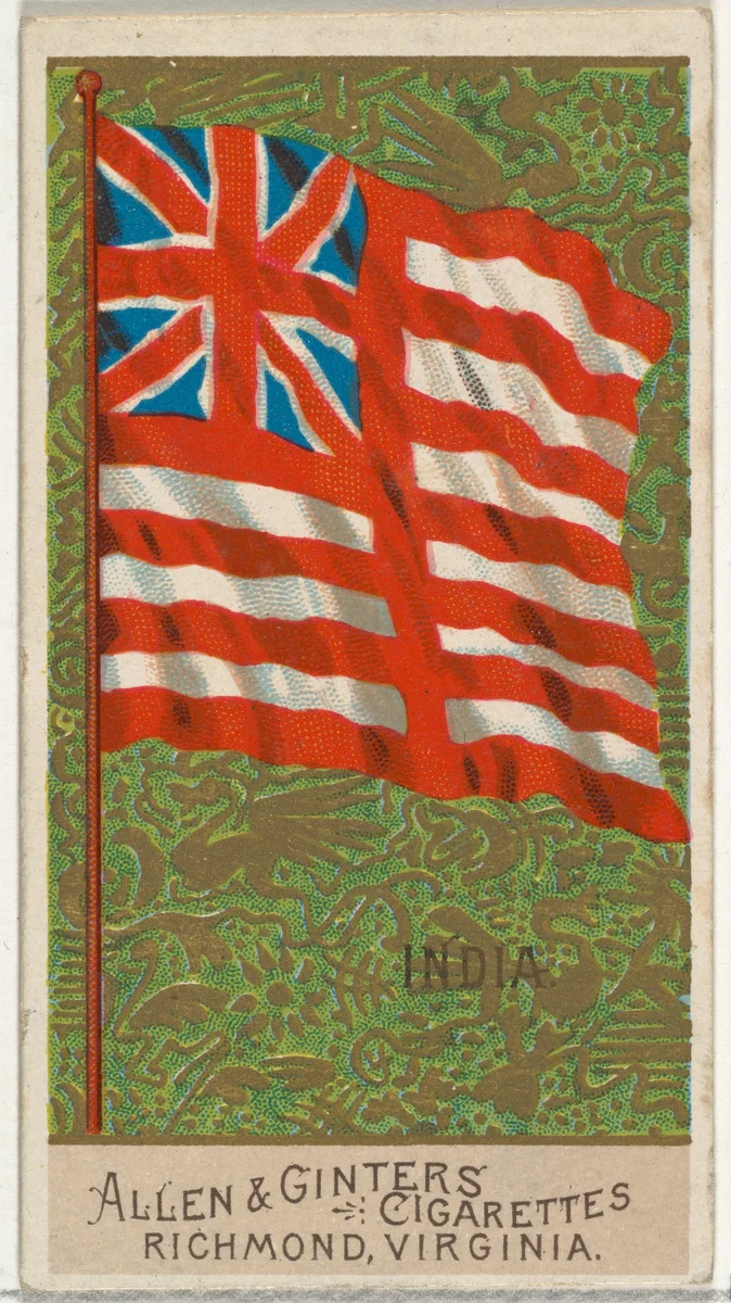 India, from Flags of All Nations, Series 2 (N10) for Allen & Ginter Cigarettes Brands by Allen & Ginter, print, 1890