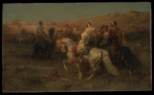 Arabs on the March by Adolf Schreyer, painting, 1848-1899