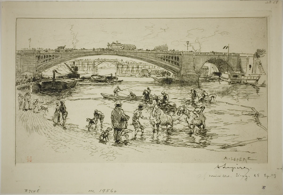 At the Pont Sully by Louis Auguste Lepère, print, 1892