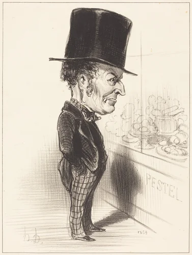 Jean Charles Besnard by Honoré Daumier, print, 1849
