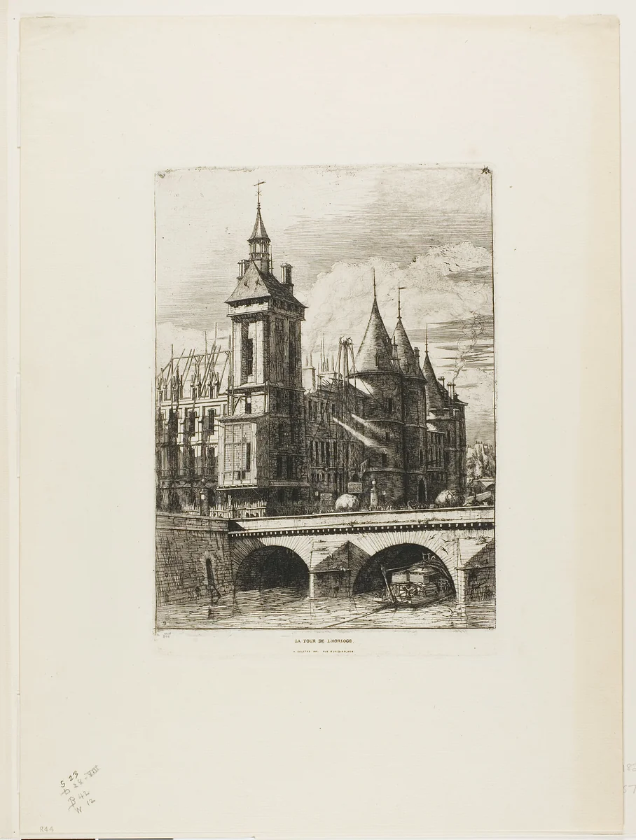 The Clock Tower, Paris by Charles Meryon, print, 1852