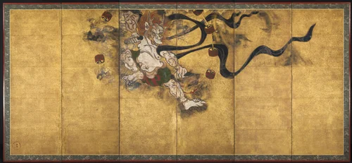 God of Thunder (Raijin) by Tawaraya Sōtatsu (俵屋宗達), painting, 1640-1670
