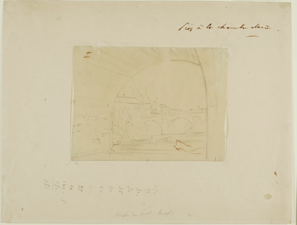 Study for an arch of Pont Notre-Dame, Paris by Charles Meryon, drawing, 1853