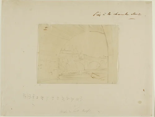 Study for an arch of Pont Notre-Dame, Paris by Charles Meryon, drawing, 1853