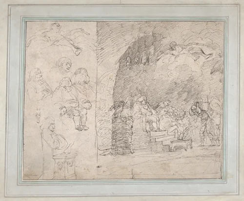 The Reviewers' Cave by John Hamilton Mortimer, drawing, 1765