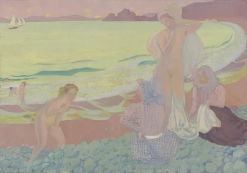 On the Beach of Trestrignel by Maurice Denis, drawing, 1898