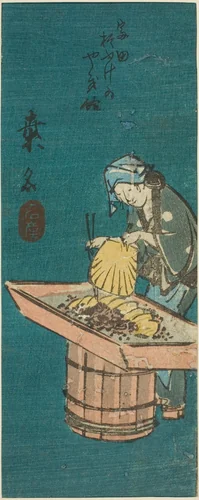 Kuwana, section of sheet no. 10 from the series "Cutout Pictures of the Tokaido (Tokaido harimaze zue)" by Utagawa Hiroshige (歌川広重), print, 1842-1857