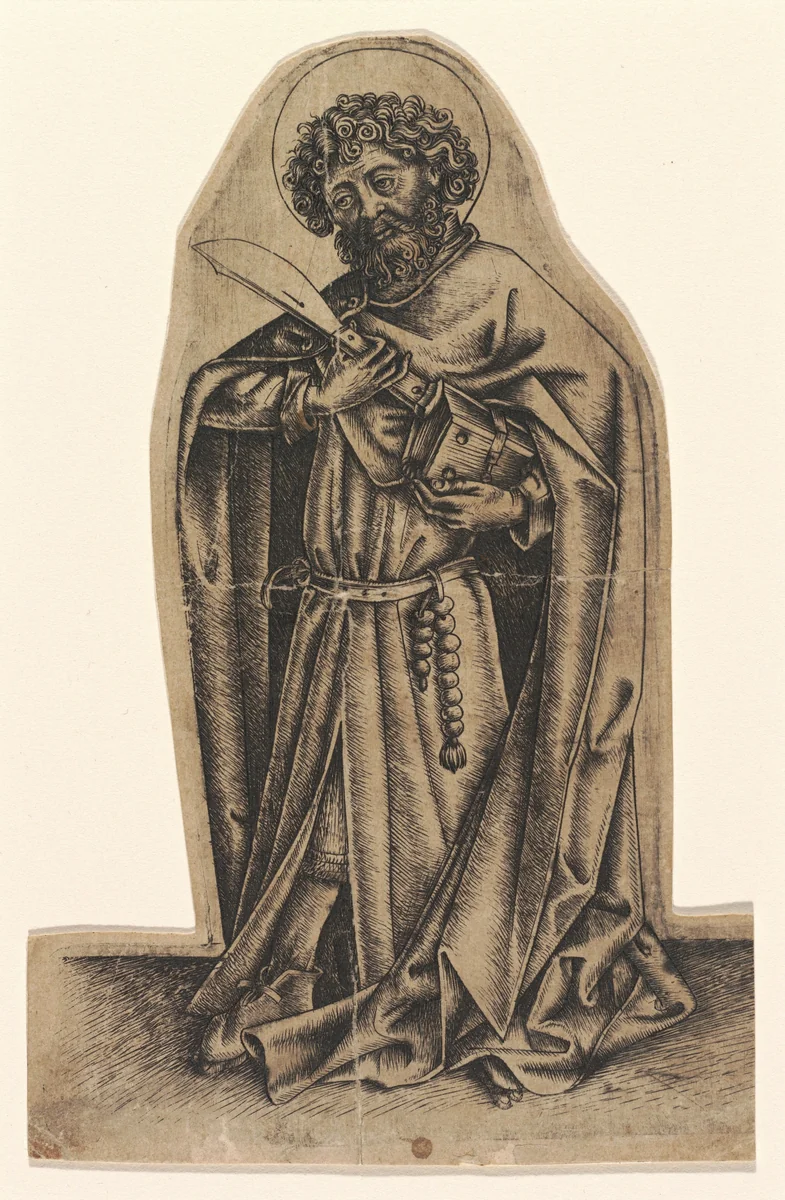Saint Bartholomew by Master of Saint John the Baptist, print, 1440-1450