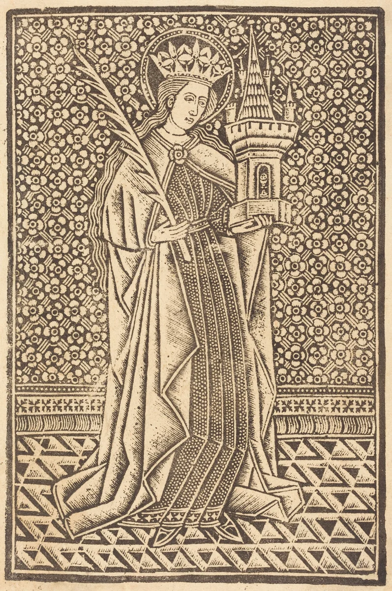 Saint Barbara by Master of the Cologne Arms, print, 1480