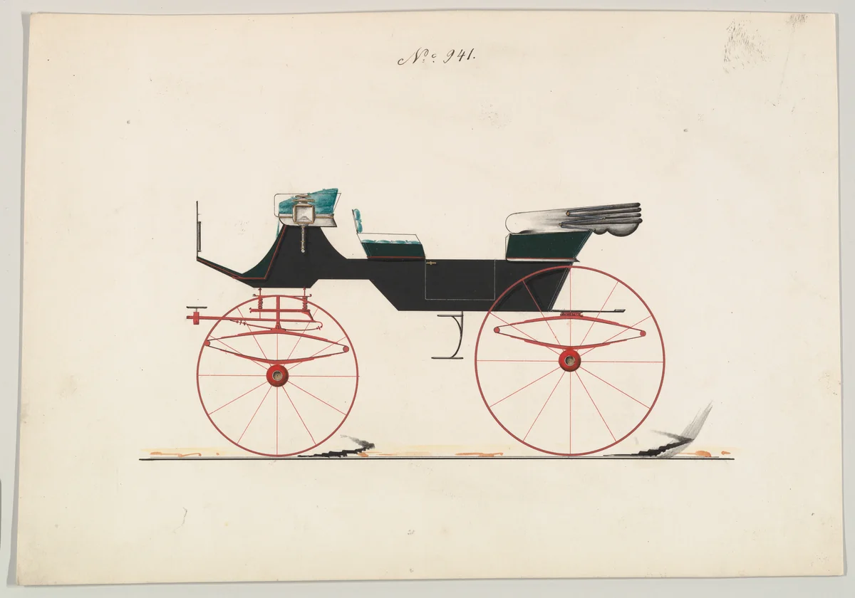 Design for Vis-à-vis, no. 941 by Brewster & Co., drawing, 1865-1875