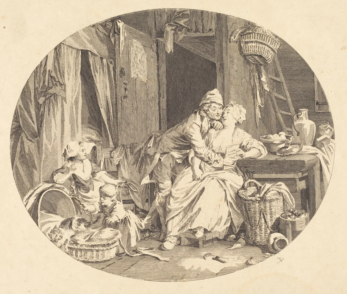 La Félicité villageoise by Nicolas Delaunay; Sigmund Freudenberger, print, 1784