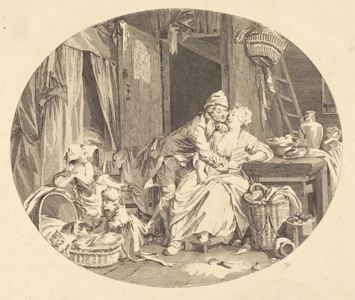 La Félicité villageoise by Nicolas Delaunay; Sigmund Freudenberger, print, 1784