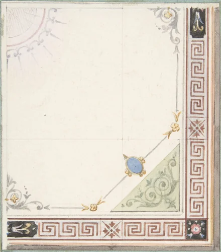 Pompeiian Design for Paneling by Jules-Edmond-Charles Lachaise, drawing, 1850-1900