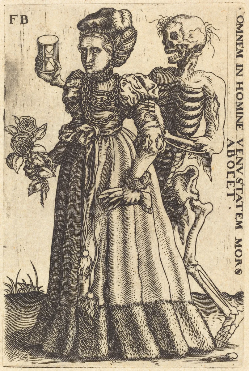 Woman and Death by Franz Brun, print, 1510-1650
